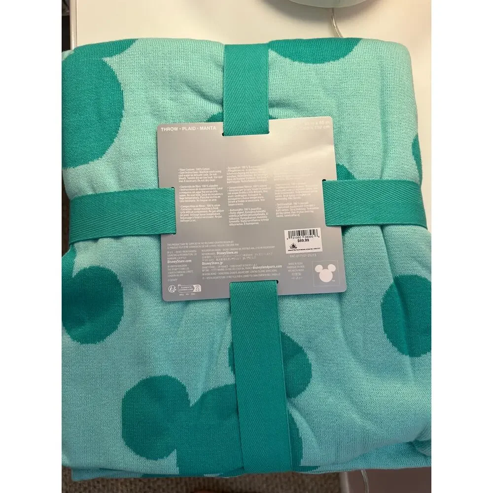 Disney Parks Teal Throw Blanket 50x60 - Picture 3 of 4